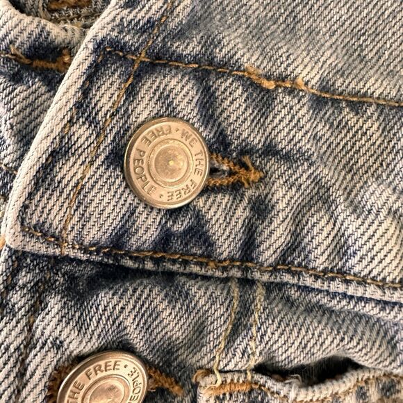 We The Free Ziggy Shortalls Size XL Denim Overalls Blue Free People Shorts - Picture 6 of 8